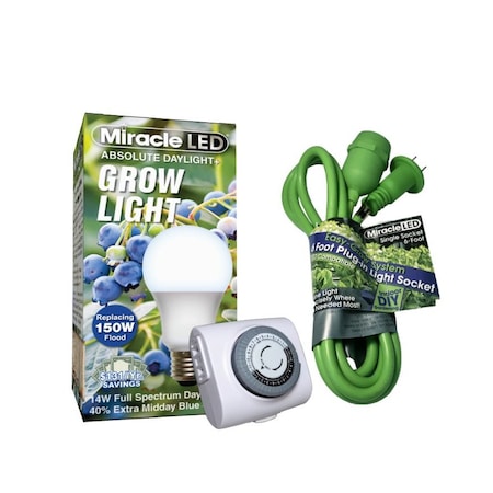 Miracle Led Blue Spectrum Single Socket Absolute Daylight PLUS Light Fixture, Timer 802987